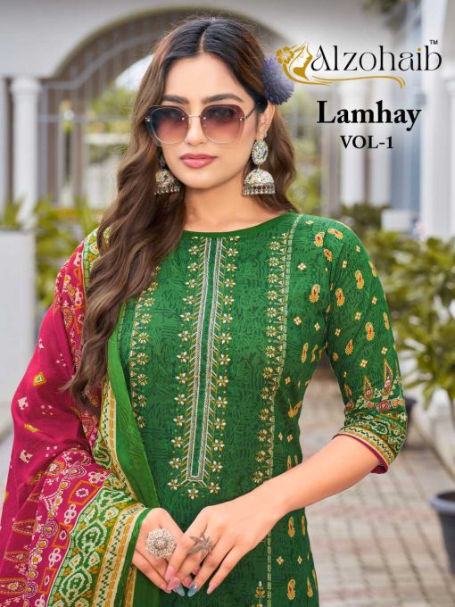 Alzohaib Lamhay Vol 1 Chiffon Cotton Salwar Suit Catalog 4 Pcs 1 510x680 - Alzohaib Lamhay Vol 1 Chiffon Cotton Salwar Suit Catalog 4 Pcs