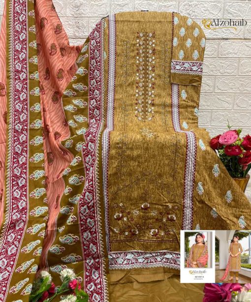 Alzohaib Lamhay Vol 1 Chiffon Cotton Salwar Suit Catalog 4 Pcs 6 510x615 - Alzohaib Lamhay Vol 1 Chiffon Cotton Salwar Suit Catalog 4 Pcs