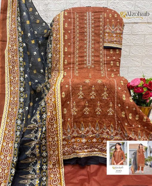 Alzohaib Lamhay Vol 1 Chiffon Cotton Salwar Suit Catalog 4 Pcs 8 510x623 - Alzohaib Lamhay Vol 1 Chiffon Cotton Salwar Suit Catalog 4 Pcs