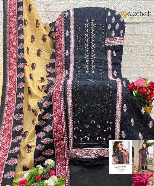 Alzohaib Lamhay Vol 1 Chiffon Cotton Salwar Suit Catalog 4 Pcs 9 510x615 - Alzohaib Lamhay Vol 1 Chiffon Cotton Salwar Suit Catalog 4 Pcs