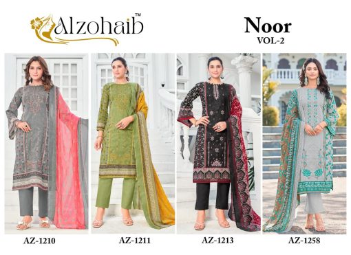 Alzohaib Noor Vol 2 Chiffon Cotton Salwar Suit Catalog 4 Pcs 5 510x371 - Alzohaib Noor Vol 2 Chiffon Cotton Salwar Suit Catalog 4 Pcs