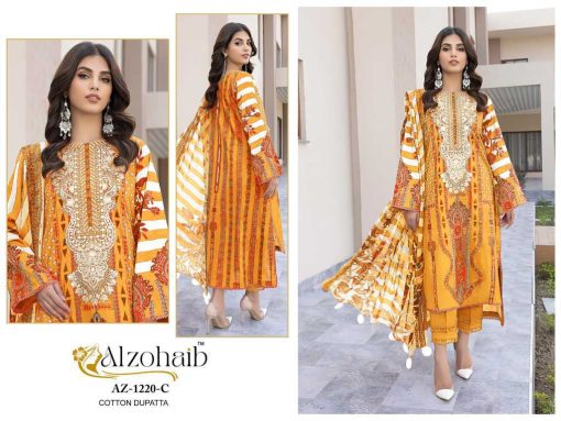 Alzohaib Rubina Vol 1 Chiffon Cotton Salwar Suit Catalog 5 Pcs 4 510x383 - Alzohaib Rubina Vol 1 Chiffon Cotton Salwar Suit Catalog 5 Pcs