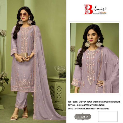 Bilqis B 170 A D Chiffon Salwar Suit Catalog 4 Pcs 3 510x510 - Bilqis B 170 A-D Chiffon Salwar Suit Catalog 4 Pcs