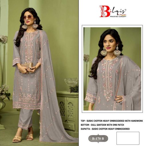 Bilqis B 170 A D Chiffon Salwar Suit Catalog 4 Pcs 5 510x510 - Bilqis B 170 A-D Chiffon Salwar Suit Catalog 4 Pcs