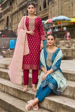 Blue Hills Royal Touch Vol 18 Kurti with Dupatta Bottom Rayon Catalog 6 Pcs