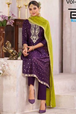Blue Hills Sindoor Vol 3 Kurti with Dupatta Bottom Chanderi Catalog 4 Pcs 247x371 - Surat Fabrics