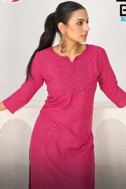 Blue Hills Teacher Rayon Kurti Catalog 6 Pcs