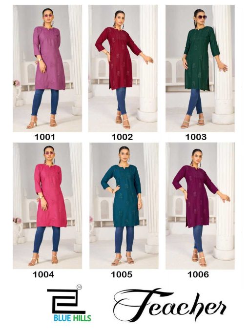 Blue Hills Teacher Rayon Kurti Catalog 6 Pcs 8 510x680 - Blue Hills Teacher Rayon Kurti Catalog 6 Pcs
