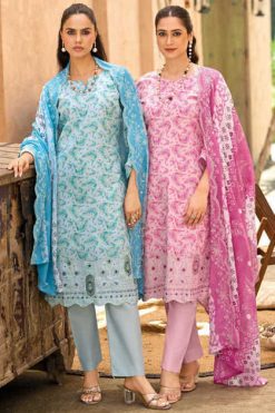 Deepsy Bin Saeed Mini Lawn Collection Chiffon Cotton Salwar Suit Catalog 6 Pcs