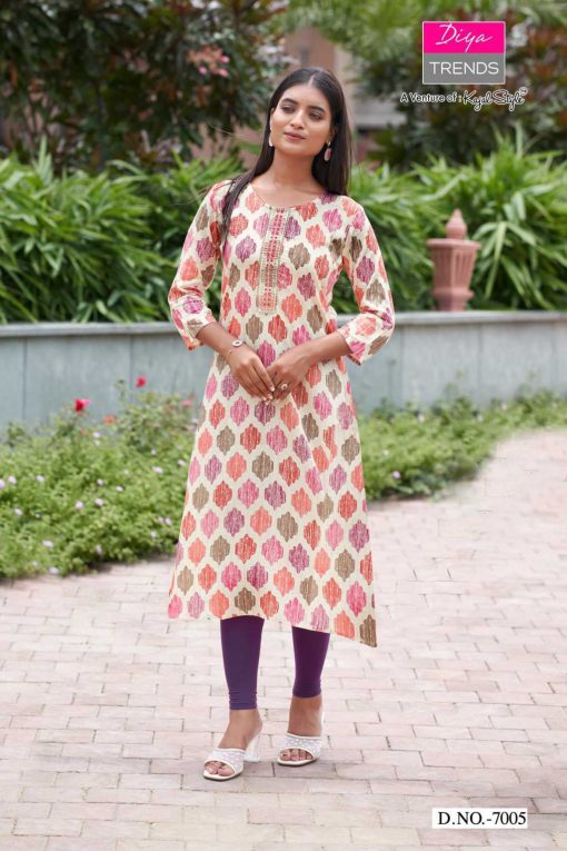 Diya Trends Gardencity Concept Vol 7 Kajal Style Rayon Kurti Catalog 11 Pcs 5 510x765 - Diya Trends Gardencity Concept Vol 7 Kajal Style Rayon Kurti Catalog 11 Pcs