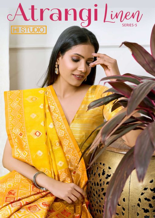 Hi Studio Atrangi Linen Series Vol 5 Saree Sari Catalog 6 Pcs 1 510x714 - Hi Studio Atrangi Linen Series Vol 5 Saree Sari Catalog 6 Pcs