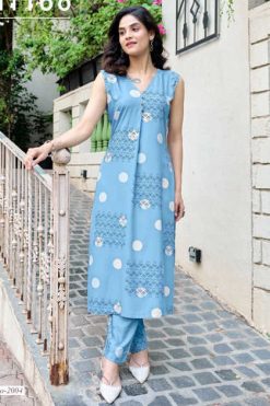 Mittoo Saffron Rayon Kurti with Bottom Catalog 6 Pcs
