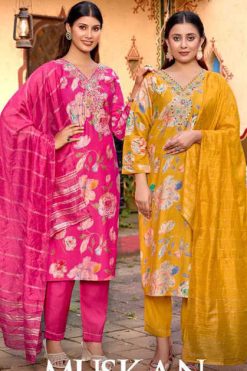 Ossm Muskan Vol 9 Kurti with Dupatta Bottom Fancy Catalog 6 Pcs
