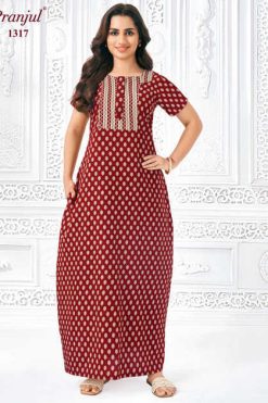 Pranjul Pragati Vol 13 C Nighty Wholesale Catalog 10 Pcs 2XL