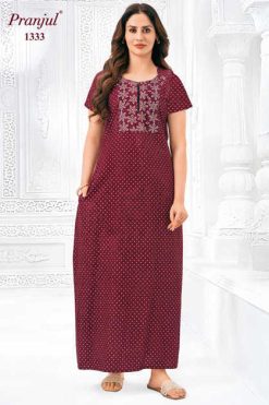 Pranjul Pragati Vol 13 D Nighty Wholesale Catalog 10 Pcs L