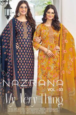 Radhika Nazrana Vol 3 Satin Readymade Salwar Suit Catalog 6 Pcs