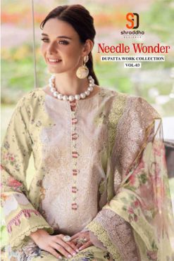 Shraddha Needle Wonder Vol 3 Chiffon Cotton Salwar Suit Catalog 6 Pcs
