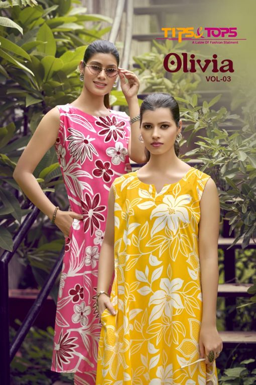 Tips Top Olivia Vol 3 Rayon Kurti with Bottom Catalog 6 Pcs 3 510x765 - Tips and Top Olivia Vol 3 Rayon Kurti with Bottom Catalog 6 Pcs