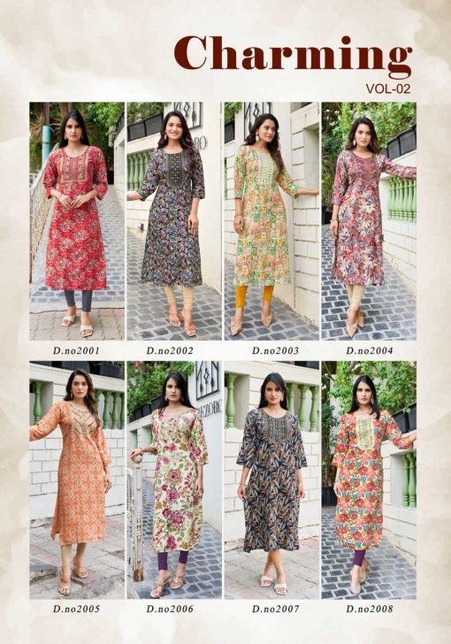 Vaniska Charming Vol 2 Rayon Kurti Catalog 8 Pcs 10 510x728 - Vaniska Charming Vol 2 Rayon Kurti Catalog 8 Pcs