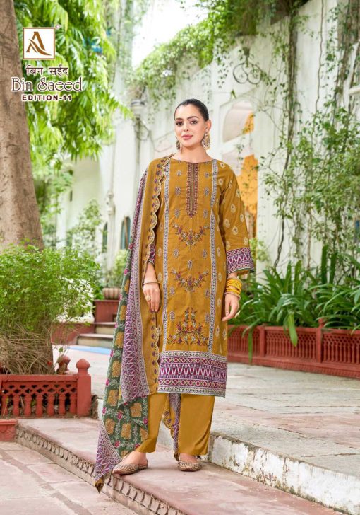 Alok Bin Saeed Vol 11 Cotton Salwar Suit Catalog 8 Pcs - Image 17