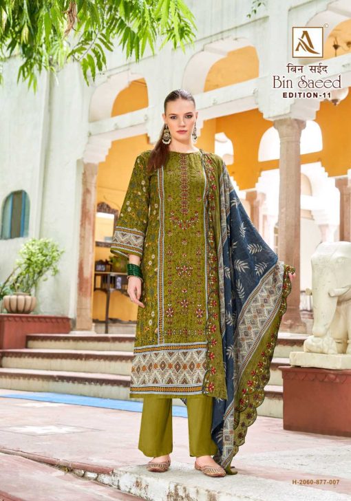 Alok Bin Saeed Vol 11 Cotton Salwar Suit Catalog 8 Pcs - Image 20