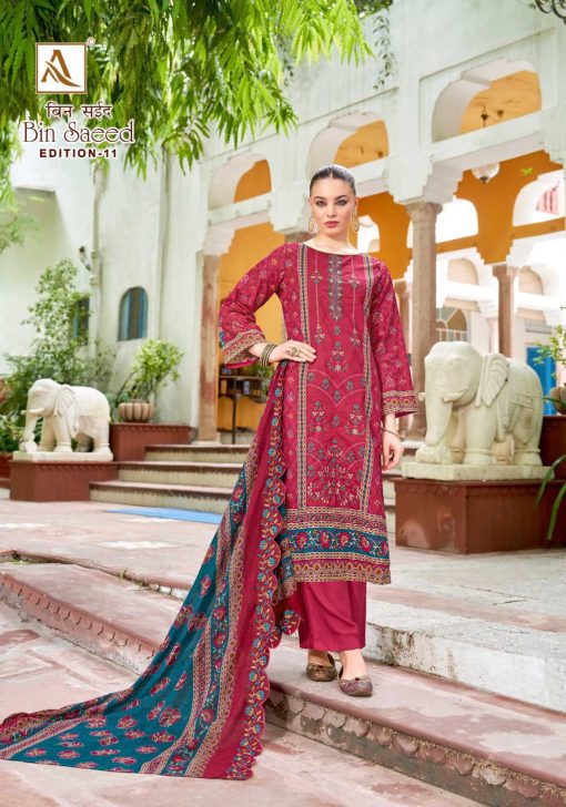 Alok Bin Saeed Vol 11 Cotton Salwar Suit Catalog 8 Pcs - Image 21
