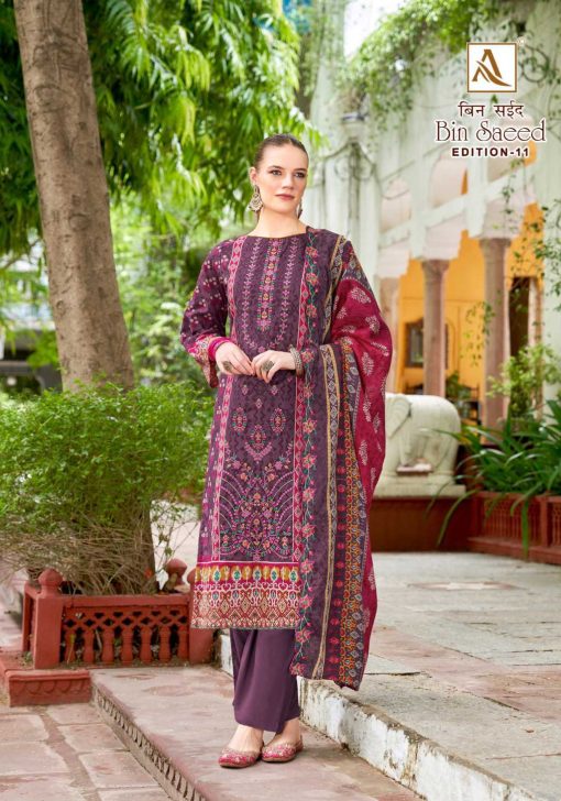 Alok Bin Saeed Vol 11 Cotton Salwar Suit Catalog 8 Pcs - Image 10