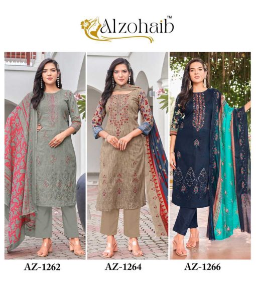 Alzohaib Mahima NX Cotton Salwar Suit Catalog 3 Pcs - Image 5