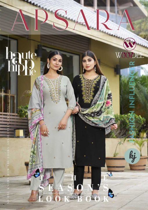 Apsara Woodee Kurti with Dupatta Bottom Rayon Catalog 6 Pcs - Image 2