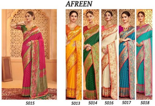 Astita Afreen Silk Saree Sari Catalog 6 Pcs - Image 8