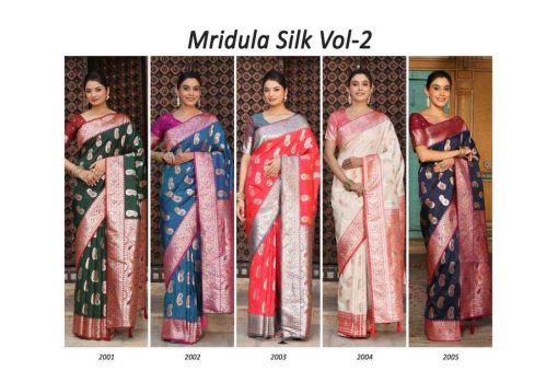Astita Mridula Vol 2 Silk Saree Sari Catalog 5 Pcs - Image 7