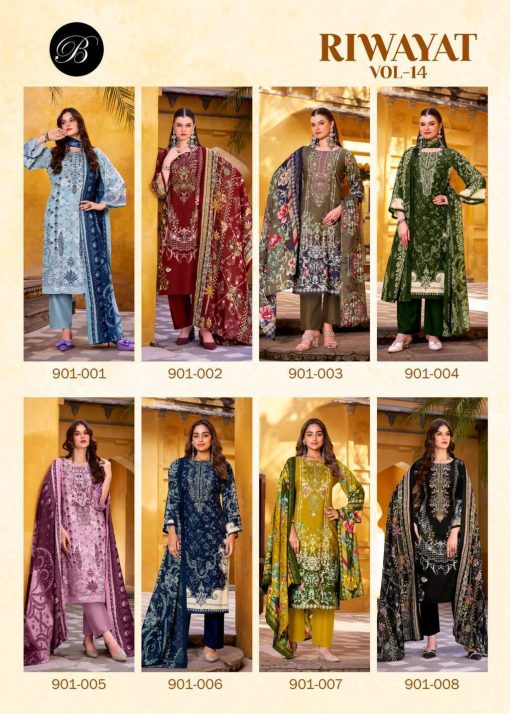 Belliza Riwayat Vol 14 Viscose Salwar Suit Catalog 8 Pcs - Image 15