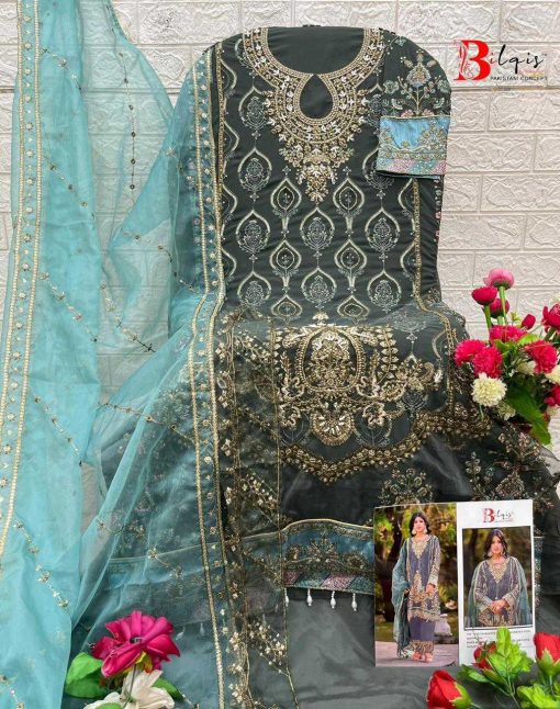 Bilqis B 142 U-X Georgette Salwar Suit Catalog 4 Pcs - Image 5