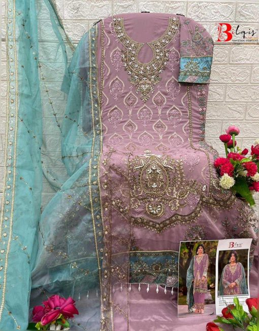 Bilqis B 142 U-X Georgette Salwar Suit Catalog 4 Pcs - Image 7