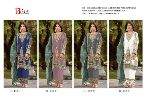 Bilqis B 142 U-X Georgette Salwar Suit Catalog 4 Pcs - Image 10