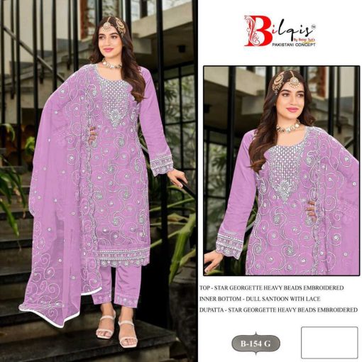 Bilqis B 154 E-H Georgette Salwar Suit Catalog 4 Pcs - Image 2