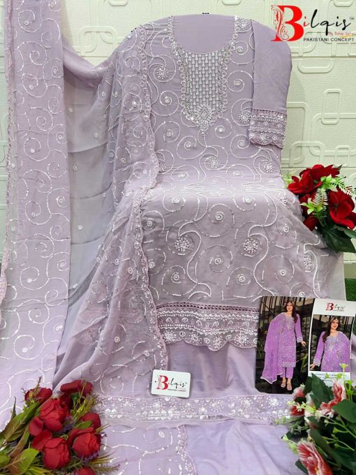 Bilqis B 154 E-H Georgette Salwar Suit Catalog 4 Pcs - Image 3