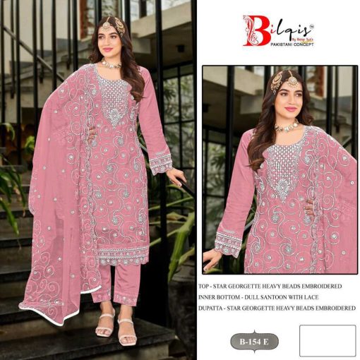 Bilqis B 154 E-H Georgette Salwar Suit Catalog 4 Pcs - Image 6