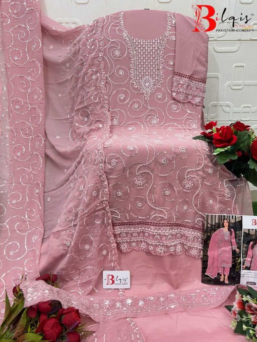 Bilqis B 154 E-H Georgette Salwar Suit Catalog 4 Pcs - Image 7