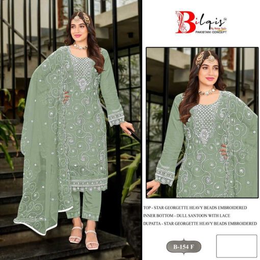 Bilqis B 154 E-H Georgette Salwar Suit Catalog 4 Pcs - Image 8
