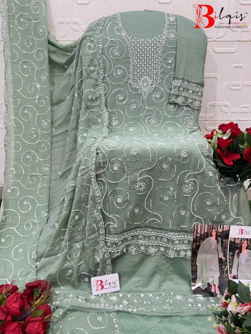 Bilqis B 154 E-H Georgette Salwar Suit Catalog 4 Pcs - Image 9