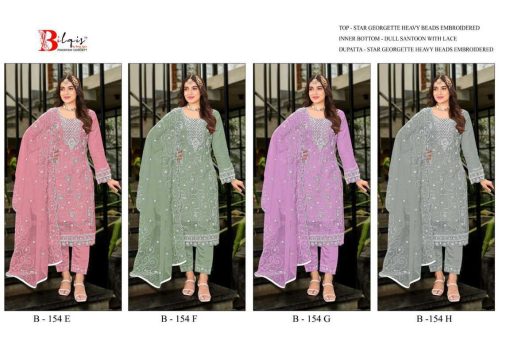 Bilqis B 154 E-H Georgette Salwar Suit Catalog 4 Pcs - Image 10