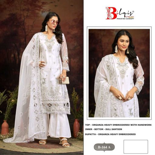 Bilqis B 164 A-B Organza Salwar Suit Catalog 2 Pcs - Image 2