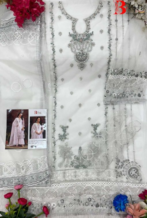 Bilqis B 164 A-B Organza Salwar Suit Catalog 2 Pcs - Image 3