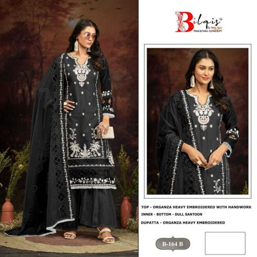 Bilqis B 164 A-B Organza Salwar Suit Catalog 2 Pcs - Image 4