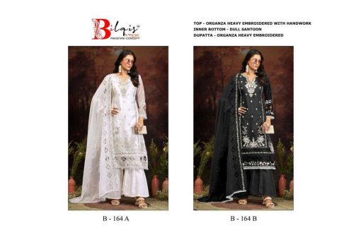 Bilqis B 164 A-B Organza Salwar Suit Catalog 2 Pcs - Image 6