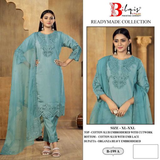 Bilqis B 199 A-D Cotton Readymade Salwar Suit Catalog 4 Pcs - Image 8