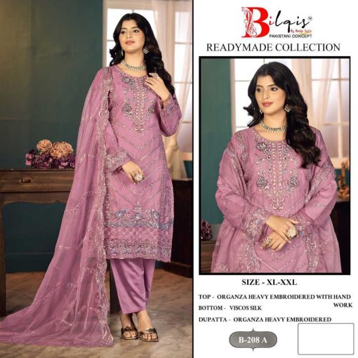 Bilqis B 208 A-D Organza Readymade Salwar Suit Catalog 4 Pcs - Image 2