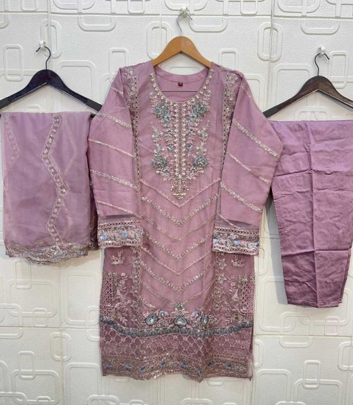 Bilqis B 208 A-D Organza Readymade Salwar Suit Catalog 4 Pcs - Image 3