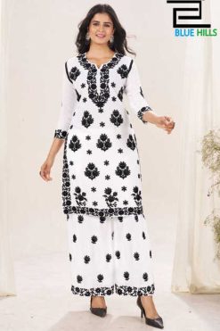 Blue Hills Black and White Vol 18 Kurti with Palazzo Rayon Catalog 2 Pcs 247x371 - Surat Fabrics